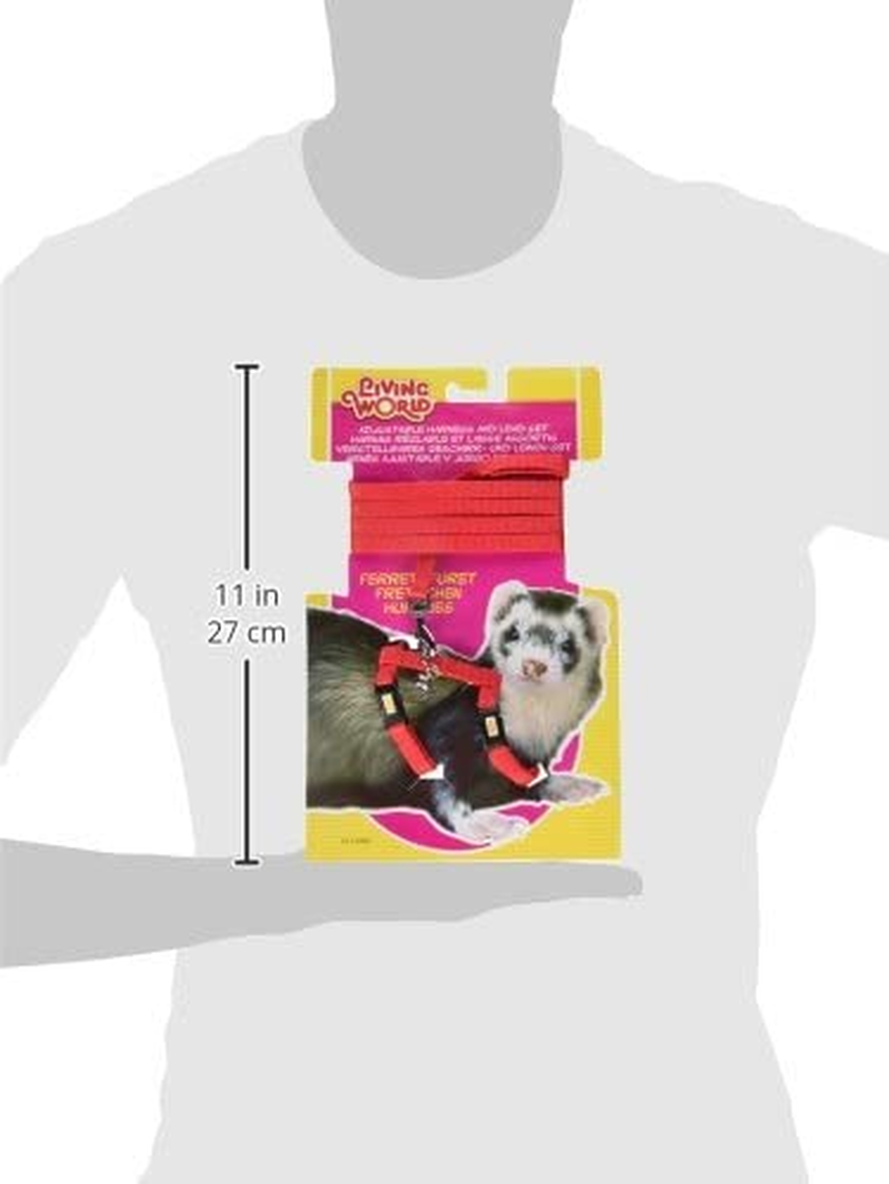Living World Adjustable Harness and Lead Set for Ferret, Red image number 1