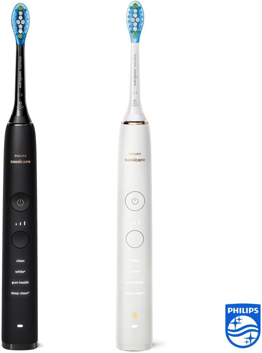 Philips Sonicare Diamondclean Series 9000 Double Pack Advanced Whitening Sonic Electric Cleaner with Mobile App, Black/Rose Gold (HX9914/61) image number 6