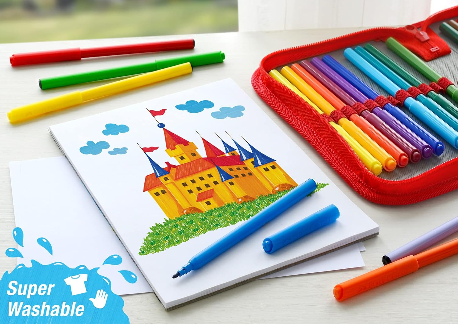 Faber-Castell Felt-Tip Colour Markers Assorted &ndash; Pack of 12 image number 6