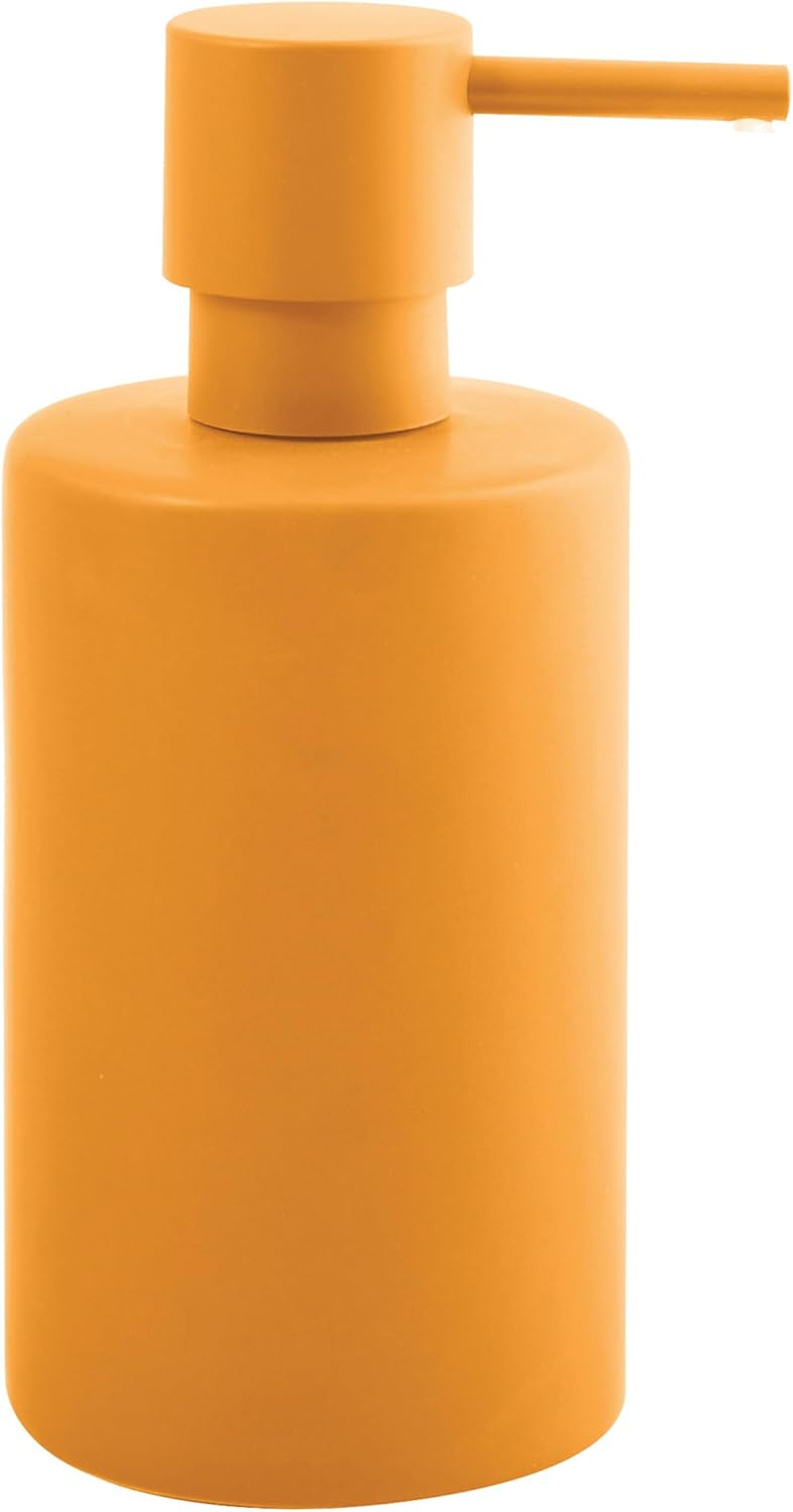 Spirella Soap Dispenser Tube, with Stainless Steel Pump, Liquid Soap Dispenser, Porcelain, 300 Ml, Long-Lasting and Robust, Matt White, White - Blue image number 2