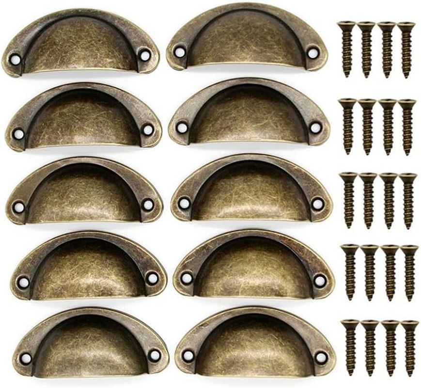 Set of 30 Modern Iron Drawer Pulls - Durable Cabinet Handle Knobs - Stylish Furniture Door Hardware for Kitchens, Bathrooms, and Living Rooms - Available in Black and Bronze