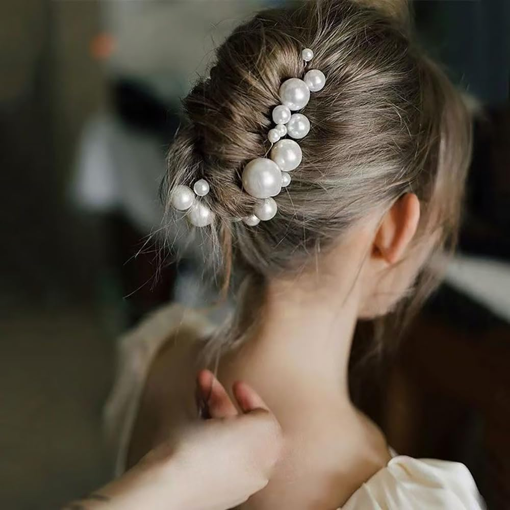 Pack of 36 Wedding Pearls Hair Pins U-Shaped Hair Accessories Bridal Pearls Hair Pins Hair Accessories for Wedding Prom Party Girls Women image number 1