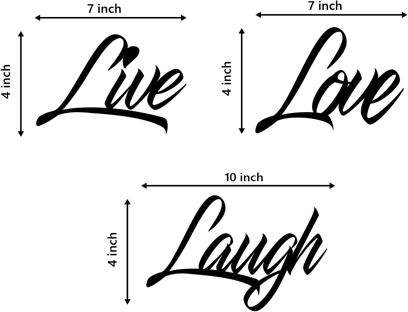 Ecraftindia Live Love Laugh Painted MDF Wall Art Cutout, Ready to Hang Home D&eacute;cor