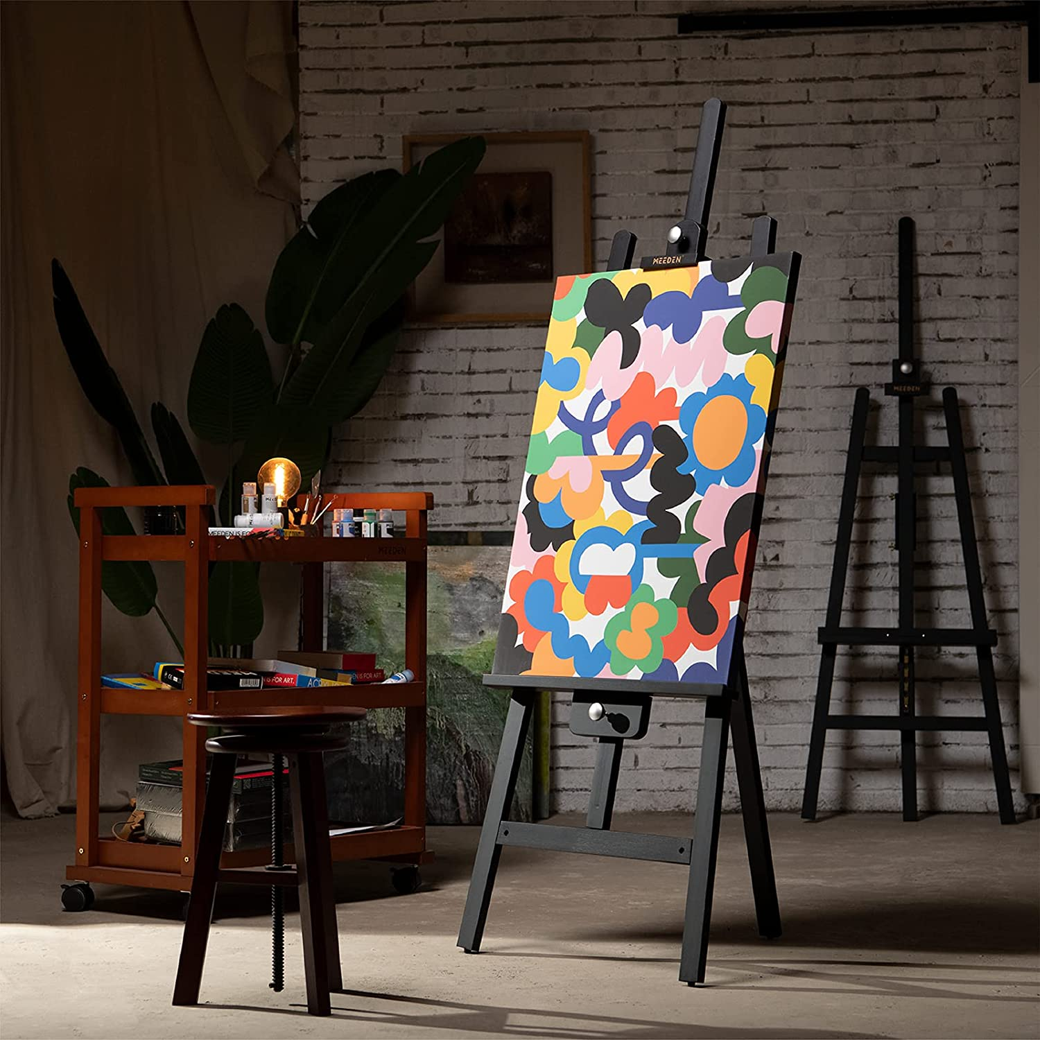 MEEDEN Wood Artist Easel for Painting Adjustable, Wood Art Easel for Adults, Holds Canvas up to 48", Painter'S Easel Black image number 5