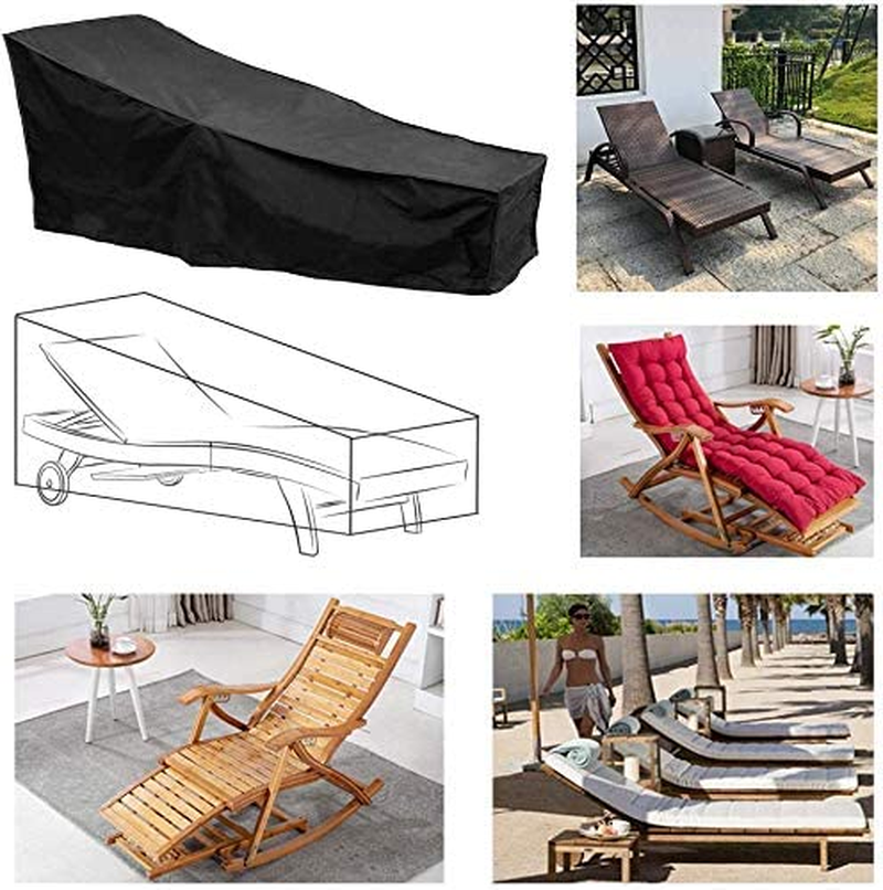 Garden Sun Lounger Cover MAYHOUR Waterproof Anti-Uv Dust-Proof 210D Oxford Fabric Outdoor Patio Sunbed Beach Chair Cover Balcony Furniture Protector with a Storage Bag (208 &times; 76&times;79Cm/82&times;30&times;31In)