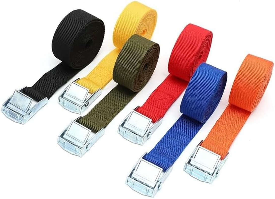 Cam Buckle Straps Powersports Tie-Downs Lashing Straps, for Securing Cargo, Luggage, Motorcycles, Kayak(Black, 2.5CM*60CM) image number 5