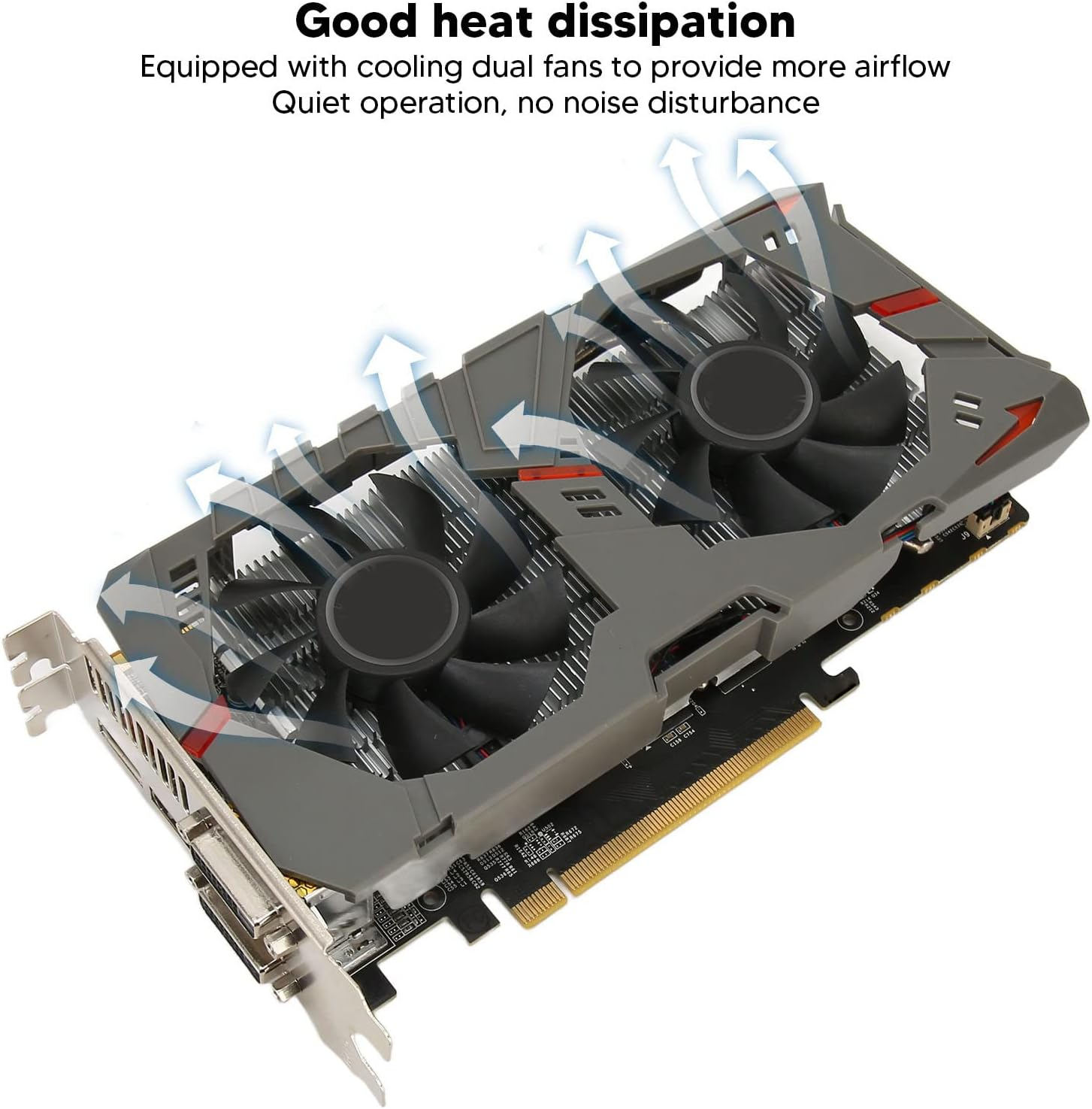 GTX960 Graphics Card, 2GB GDDR5 128Bit Gaming Video Card with Dual Fan Cooling, 1140/1203Mhz+7010Mhz, PCI Express 3.0 X16, 6Pin Power Supply, Supports for Directx 11.2, Opengl 4.3, HDCP image number 4