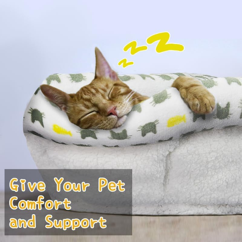 ROYPET Dont Cuddler Pet Nest, Small Dog Bed & Cat Bed, Anti-Anxiety Puppy Cuddler Bed, Cozy round Fluffy Plush Pet Bed, Comfortable and Safe Residence, for Small Cats & Dogs ﻿ (Beige, S) image number 3