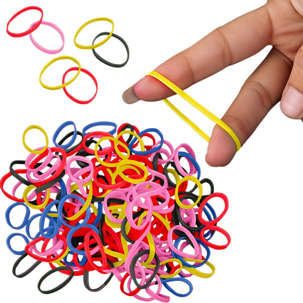 Cosy Companions&trade; 250X Black Small Hair Bands, Non-Slip Elastic Bands for Hair