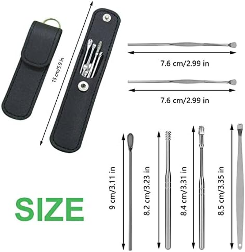 6-Piece Ear Wax Removal Set, Stainless Steel Ear Cleaning Tools, Ear Cleaner Set, for Ear Cleaning of Adults and Children image number 3
