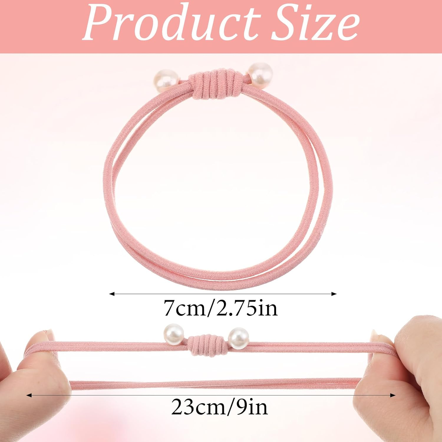 Pack of 20 Boho Hair Bobbles with Beads, Bracelet Hair Scrunchie Girls, Soft Braided Ponytail Holder, Hair Scrunchie Bracelets for Thin, Thick, Medium, Long Hair image number 4