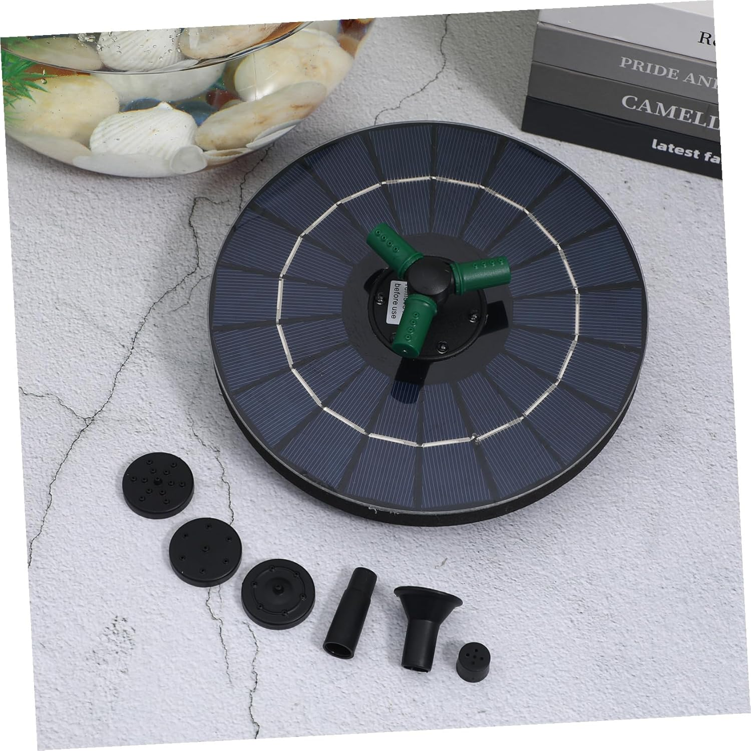 Solar Powered Fountain Pump with RGB Color Lights Multi-Nozzle Outdoor Garden and Bird Bath Fountain Water Shortage Protection Solar Panel for Patio Pool Landscape image number 2