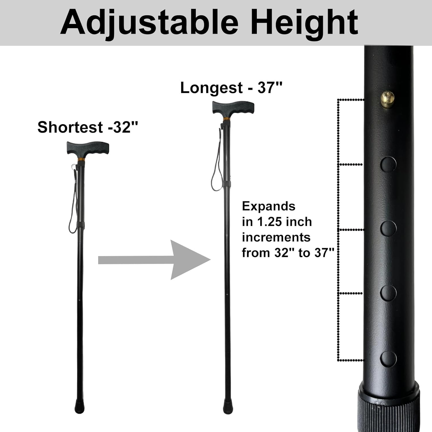Begrit Walking Sticks for Women Folding Walking Sticks Adjustable Walking Stick Collapsible Lightweight Flexible Stick Comfortable Grip for Ladies Men image number 2