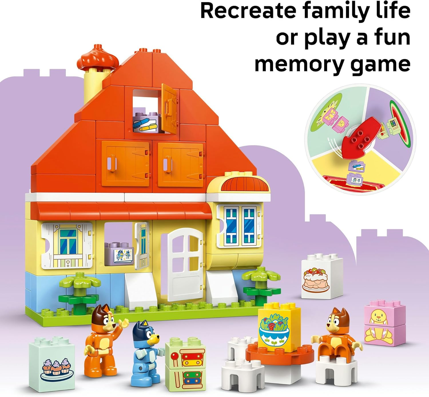 LEGO&reg; DUPLO&reg; Bluey: Bluey&rsquo;S Family House with Memory Game 10459 2-In-1 Interactive Toy Combines Family Recall Fun with Pretend Play Inspired by the TV Show, Toy for Ages 3 Plus image number 3