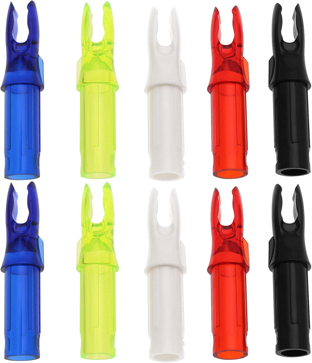 VGOL 50PCS Archery Arrow Nocks for Carbon Arrow Nocks with an Inner Diameter of 6.2Mm 32Mmx6.2Mm Black/White/Transparent Red/Transparent Blue/Transparent Yellow image number 4