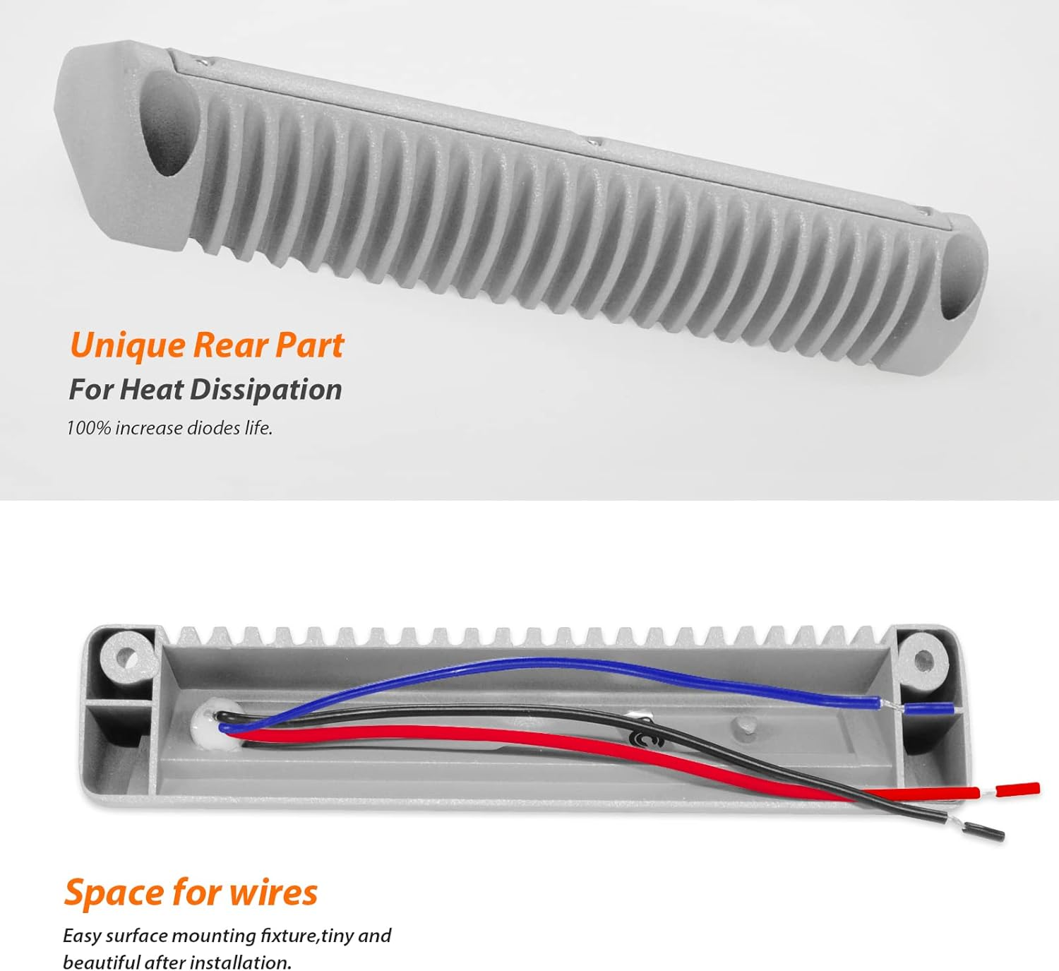Dream Lighting Gray Shell 200MM 12V LED Awning Annex Lights Waterproof Interior Exterior Rigid Wall Bars Light Camping Lamp for Heavy Duty off Road RV Caravan Motorhome Yacht Boat Cool White/Amber image number 5