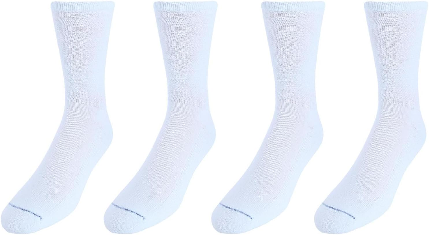Dr. Scholl'S Men'S Diabetic & Circulatory Crew Work Socks (4 Pair Pack) - Black image number 3