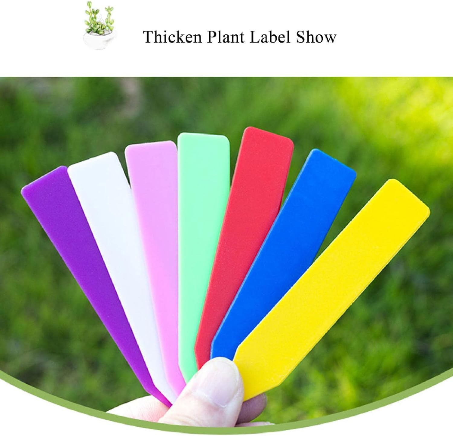 100 Pcs Plastic Plant Labels Colored, 10 X 1.8Cm / 5 X 1Cm Waterproof Garden Name Tags Markers for Seeds, Seedling, Herb, Vegetables image number 6
