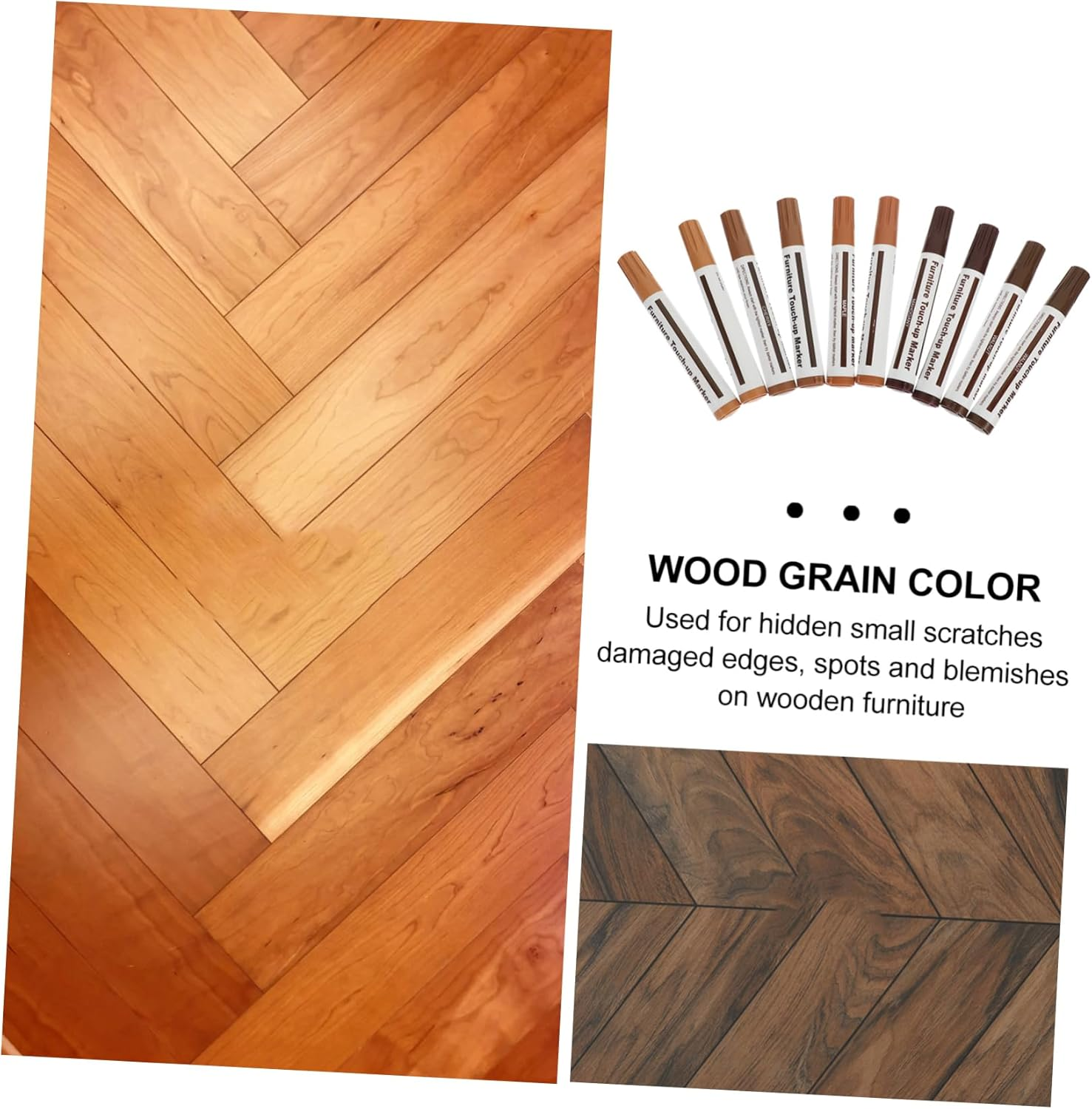 FRCOLOR 10Pcs Wood Furniture Markers Touch-Up Repair Pen Portable Markers Quick Dry Home Supplies image number 4