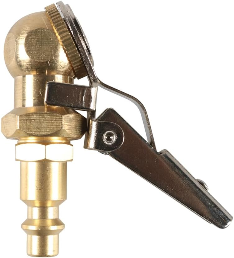 Air Chuck with Clip Tire Inflator Nozzle Adapter, Brass Ball Foot Tire Chuck 1/4" NPT for Truck, Car, RV, Auto image number 5