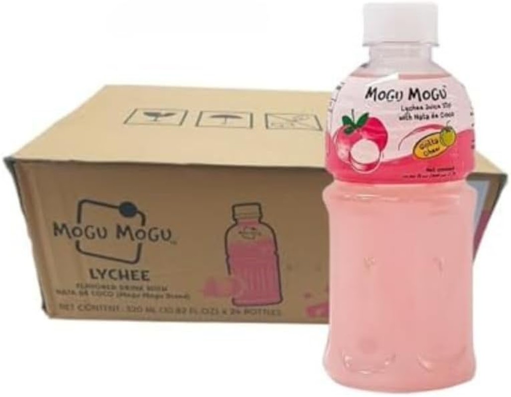 Mogu Mogu Lychee Drink with Nata De Coco | Popular Fruit Drink with Chewy Coco Jelly | Refreshing Sweet Lychee Flavour | 320Ml Bottles | 24 Pack image number 1