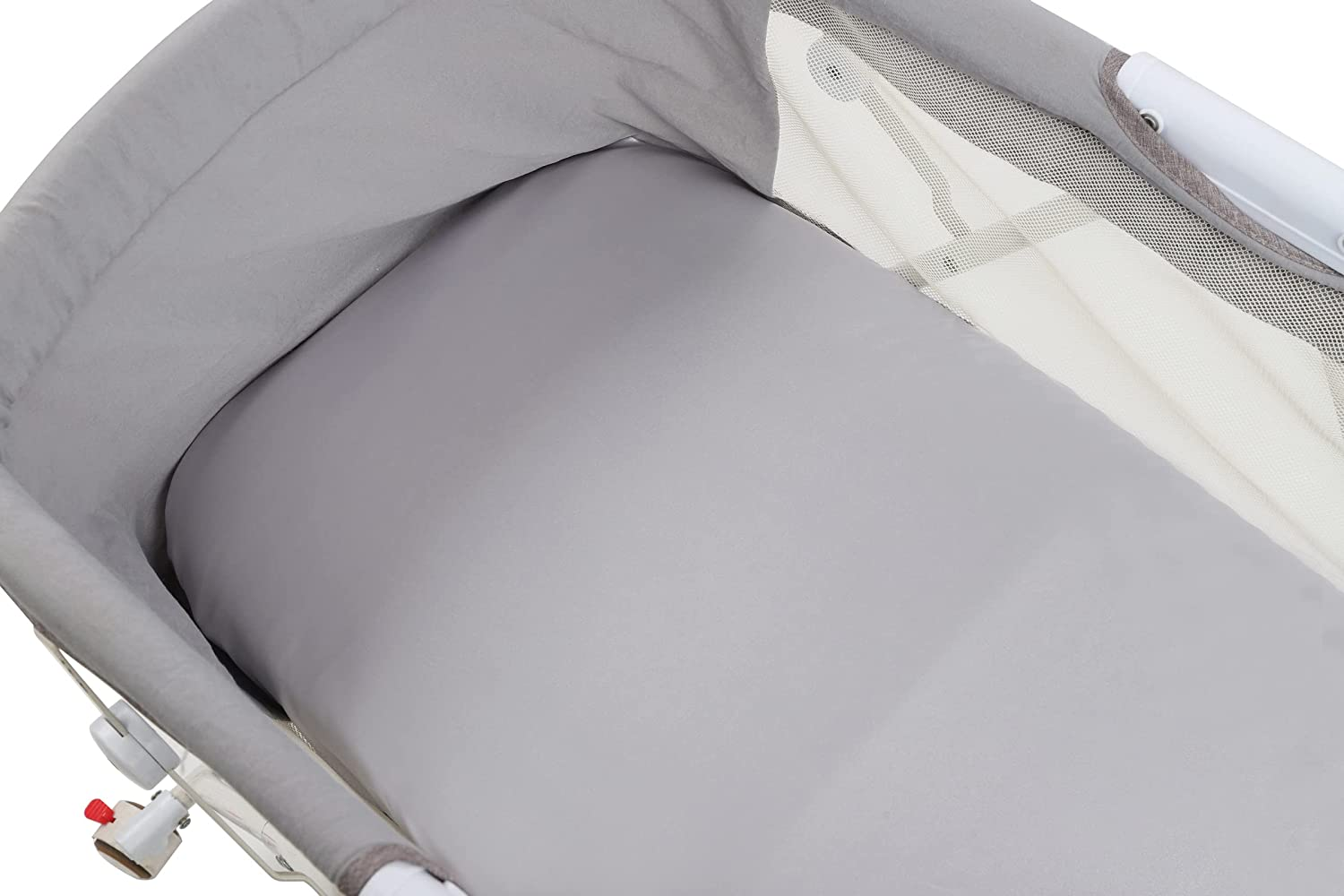 Satin Bassinet Sheet Set 2 Pack Ultra Soft Silk Fit for Rectangle, Hourglass, Oval Bassinet Mattress Protect for Baby Hair and Skin Cradle or Bassinet Sheets, Lt Grey & Pink image number 4