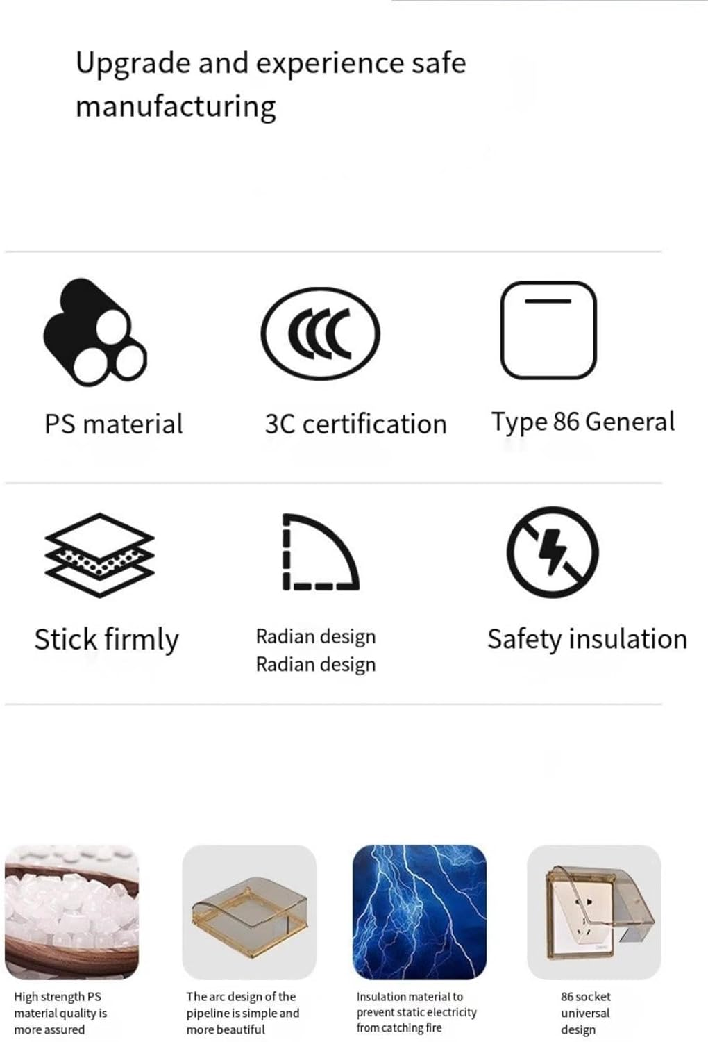 Wall Switch Waterproof Box Universal Plug Socket Cover Wall Light Panel Socket Doorbell Flip Cap Cover Home Bathroom Kitchen Accessory（Black）