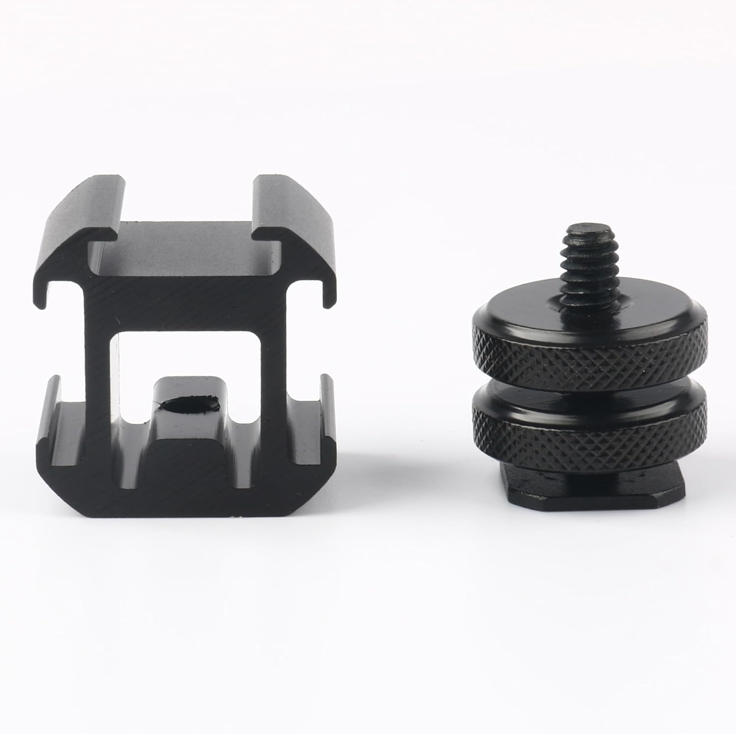 2 Pack Camera Flash Hot Shoe 1/4 Inch Screw Adapter Three Cold Shoe Mount for DSLR Video Photography image number 5