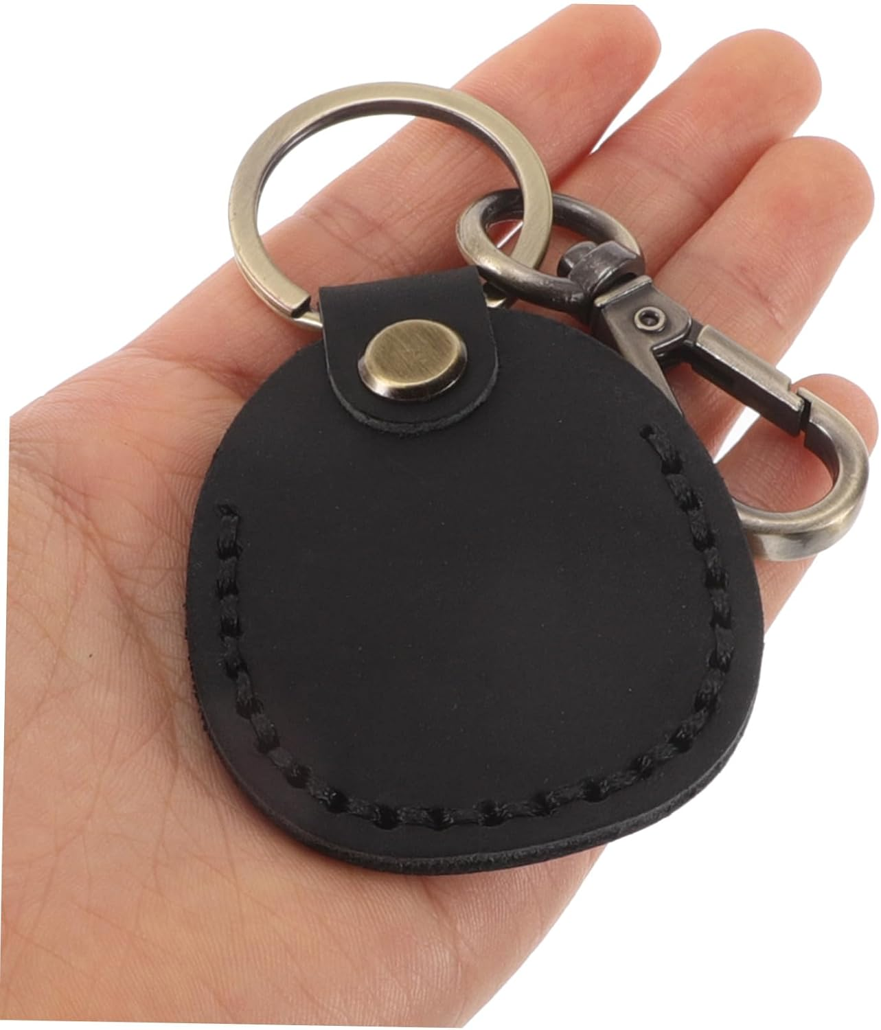 MUCKLILY 3Pcs Retro Pu Card Holder Keychain Set, Handmade Small Access Card Sleeve Protector with Ring, Womens Mini Storage Pouch for Electronic Keys and NFC Tags image number 1