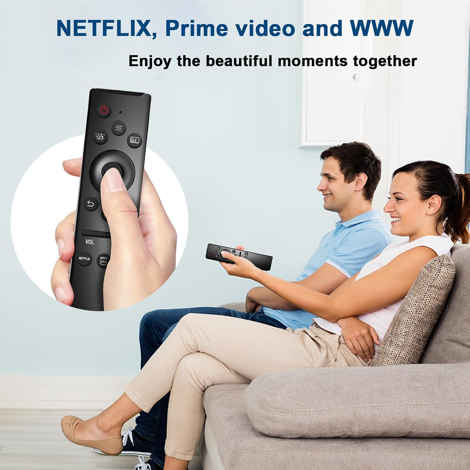 New Replacement for Samsung TV Remote Control, BN59-01259B BN59-01259E BN59-01260A BN59-01292A Remote Control for Samsung Smart TV, No Setup Works with Smart 4K Ultra LED HDTV 6 Series 7 Models image number 1