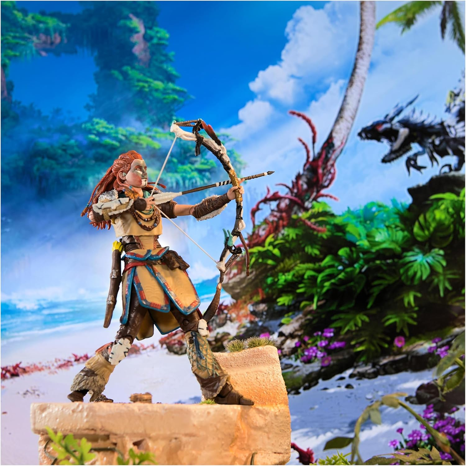 Playstation Horizon Forbidden West, Deluxe 15-Cm Aloy Action Figure with 15 Accessories, the Shapes Collection, for PS5 Fans & Collectors Aged 17+ image number 6
