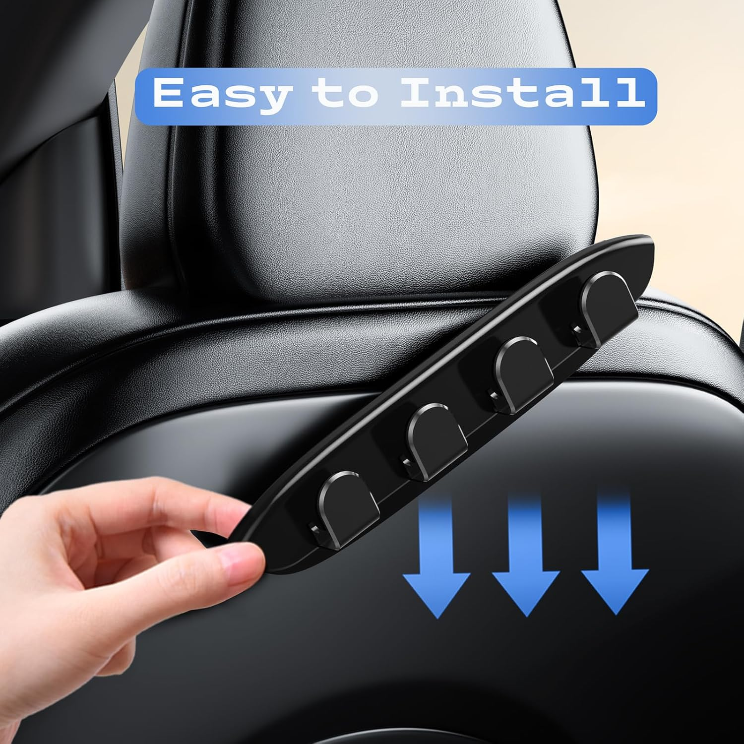 OATSBASF Tesla Model Y/3 Seat Hooks - 2 Pack Headrest Organizer, Car Bag & Purse Hanger image number 6