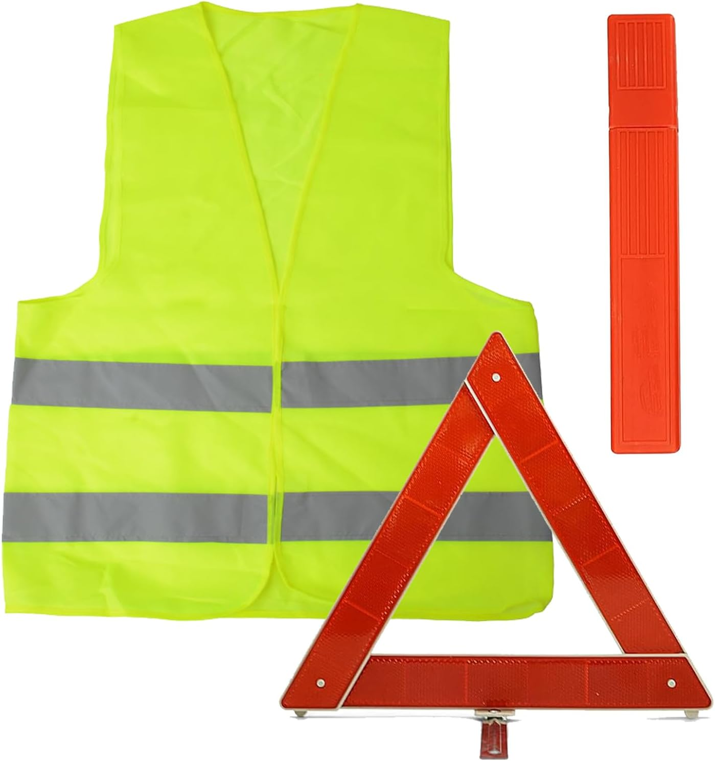2 in 1 Emergency Warning Triangle & Reflective Safety Vest Kit, Car Safety Kit, Warning Triangles for Cars with Storage Case, Car Breakdown Kit, High Visibility Vest, Travel Roadside Aidt image number 4