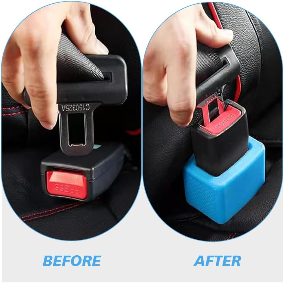2 PCS Car Seat Belt Buckle Holder Durable Silicone Material Easy Access to the Buckles of Rear Seats Car Seatbelt Holder Makes Receptacle Upright Buckling for Easy Access Fit Most Car (Blue) image number 6
