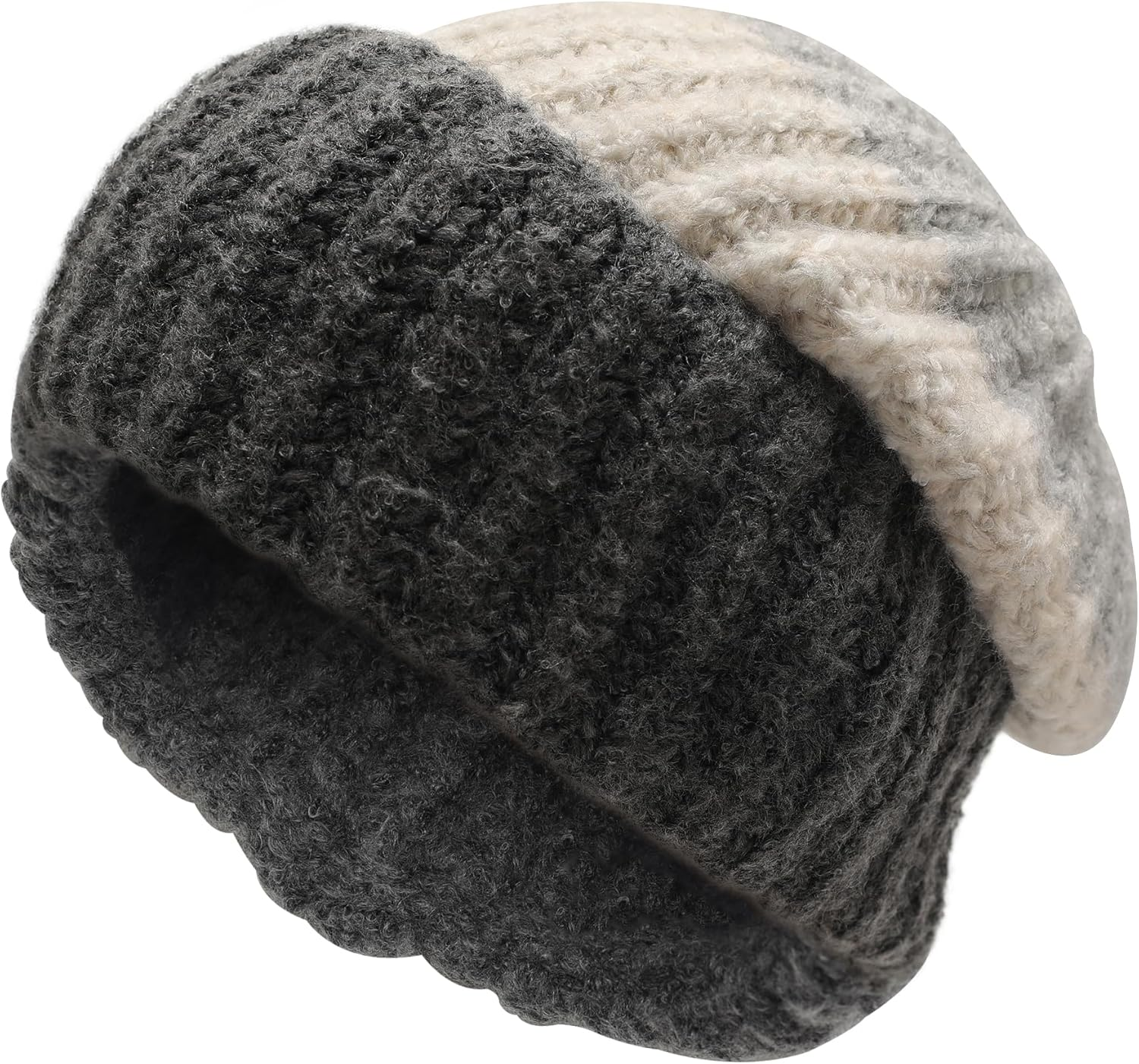 ZLYC Unisex Winter Stretch Beanie Hat Warm Ribbed Knit Skull Cap