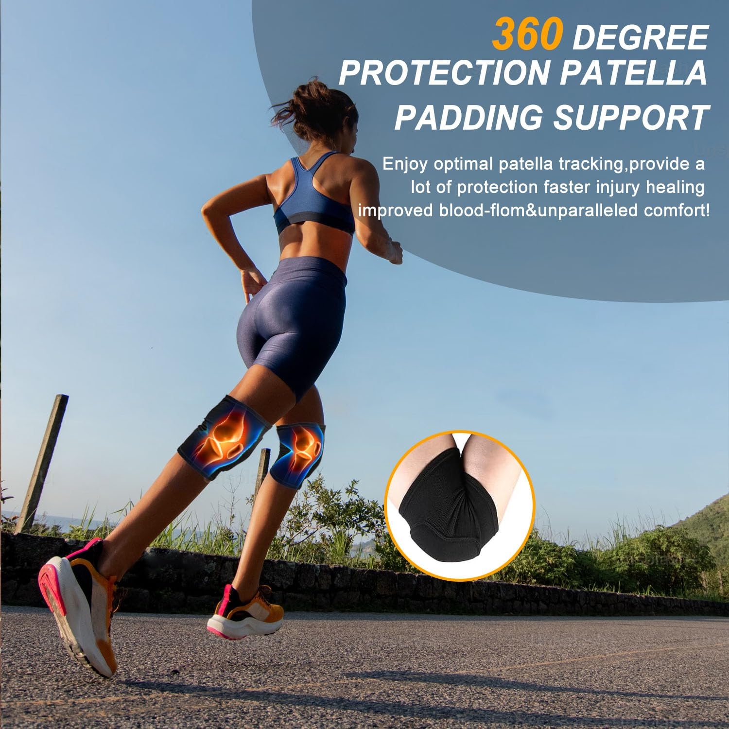 Volleyball Knee Pads for Dancers, Soft Breathable Knee Pads for Men Women Kids Knees Protective, Knee Brace for Volleyball Football Dance Yoga Tennis Running Cycling Workout Climbing image number 5