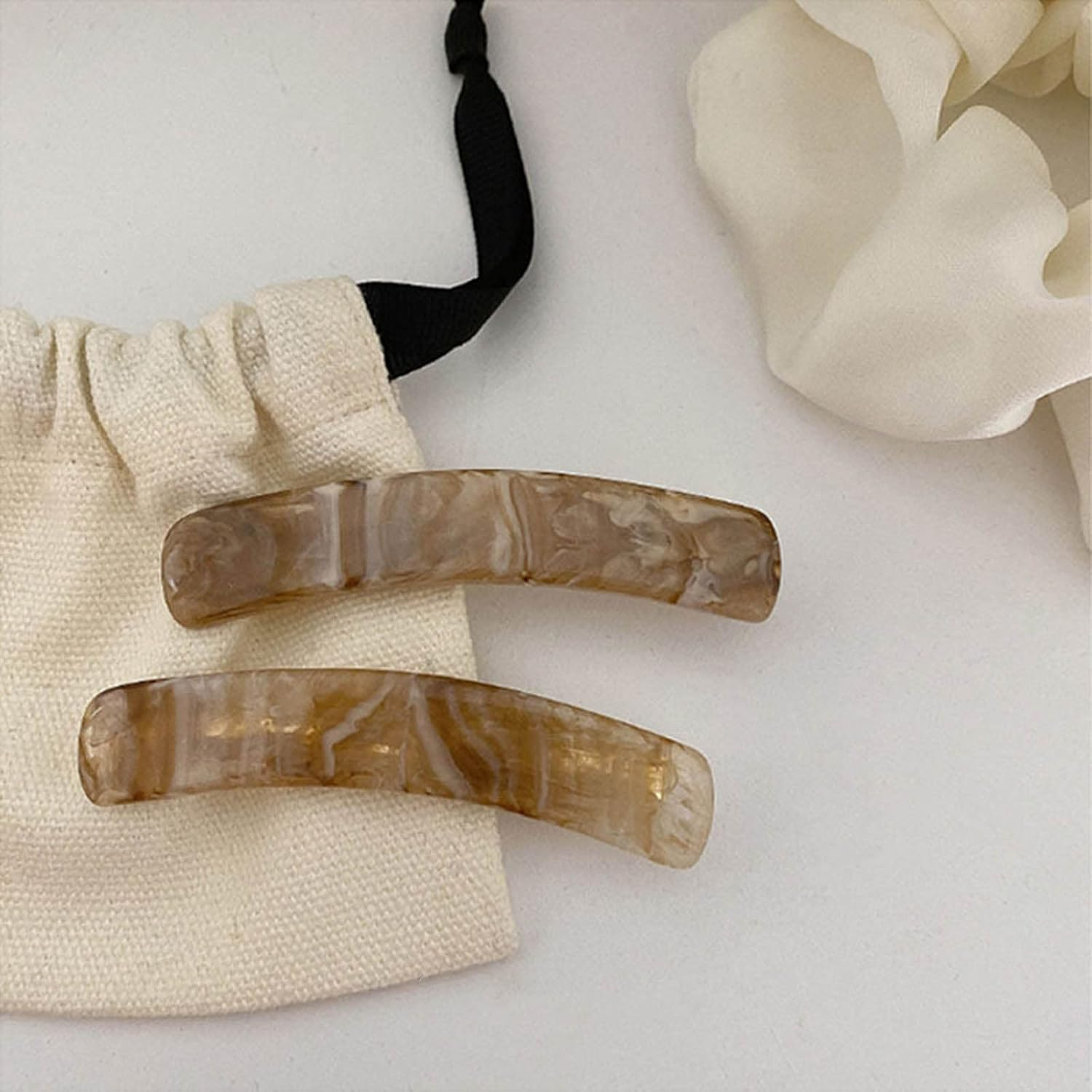 Wendalern Acrylic Resin Hair Clip, Geometric Acrylic Hair Pins, Golden Alligator Hair Clips, Small Square Hair Clips, Hair Clips for Women and Girls image number 6