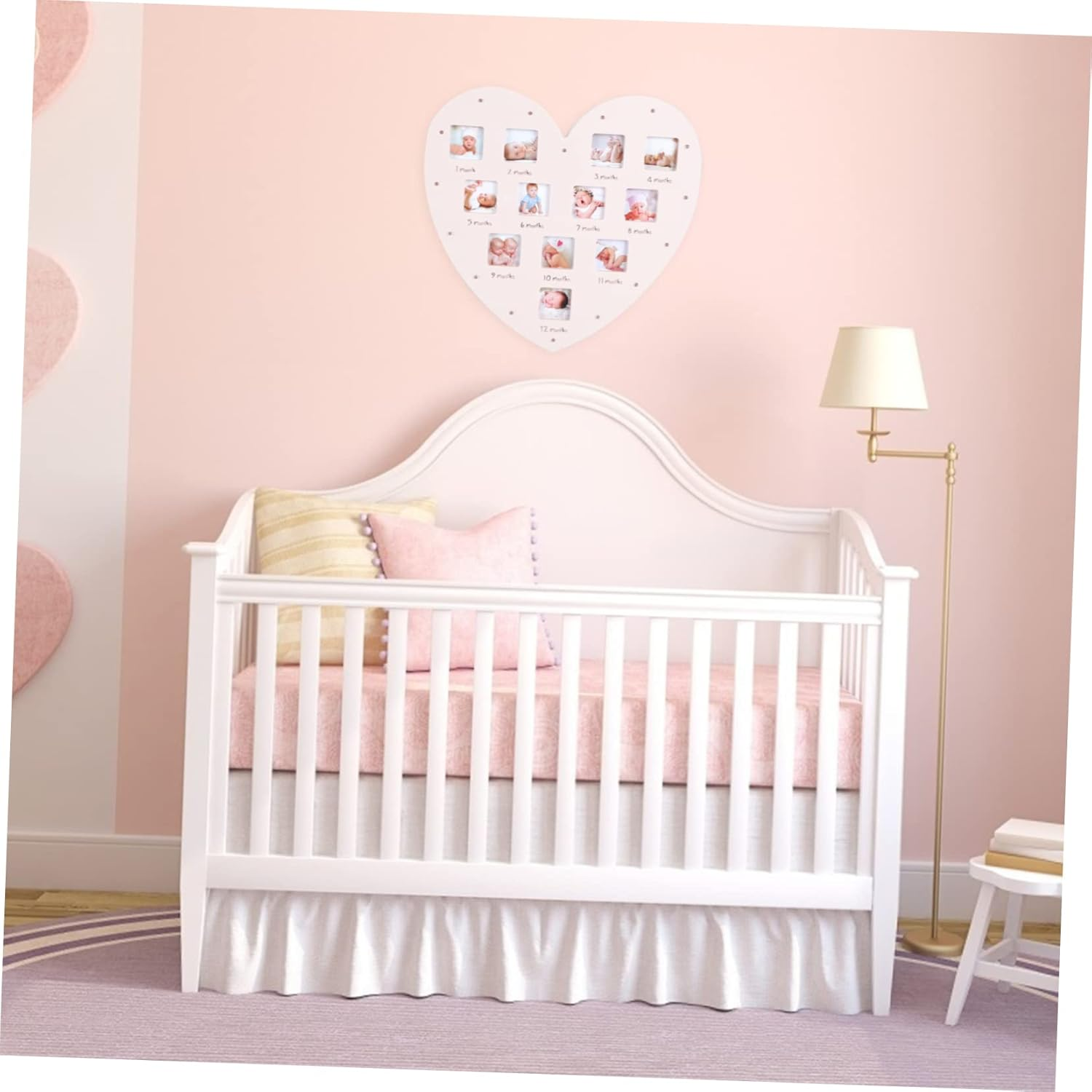 Growth Record Photo Frame Shape Design for First Year Nursery Decor and Milestone Tracker image number 1