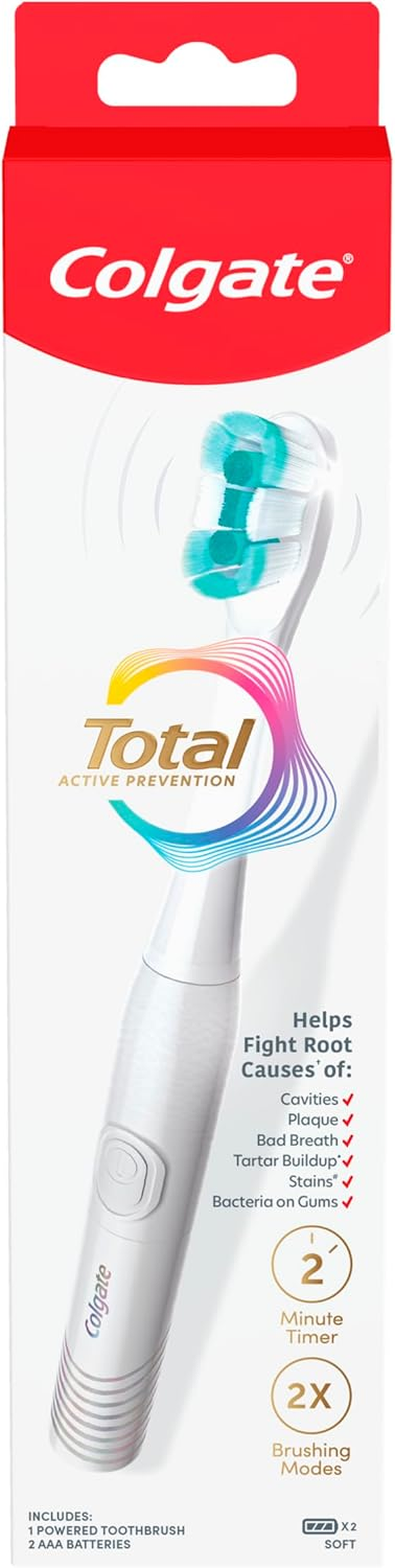 Colgate Total Battery Toothbrush 1 Pack, Active Prevention image number 1