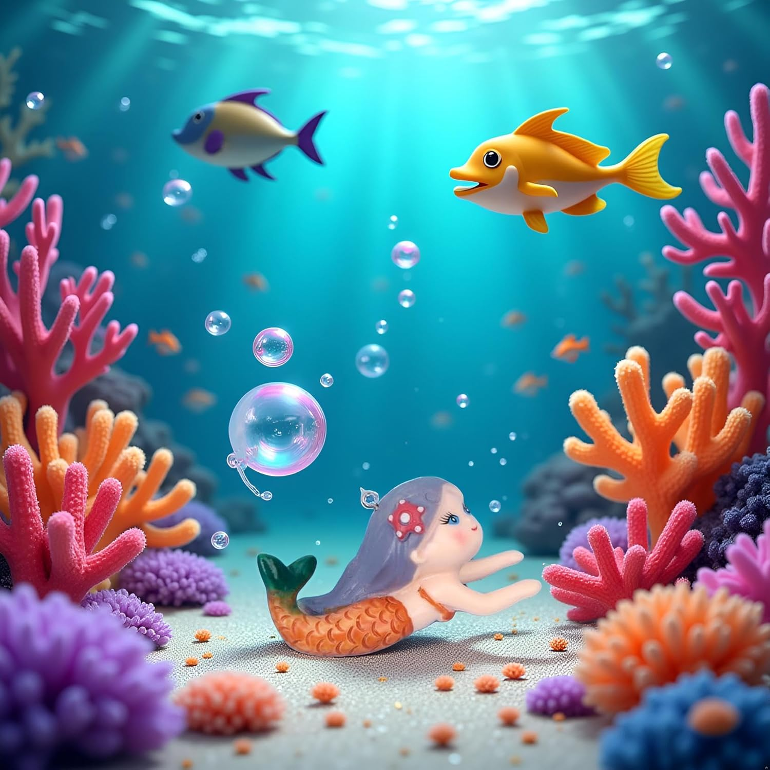 Pchnfei Floating Fish Tank Decor, Aquarium Fish Mermaid, Ornaments, Eye Catching Decoration, Aquatic Pets Cartoon, Miniatures Figures For, Aquarium D&eacute;cor Thematic Ornaments image number 5