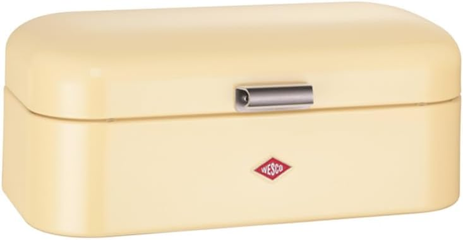 Wesco Grandy Bread Bin in Matt White, Powder-Coated Sheet Steel, Ventilation Holes and Sturdy Handle