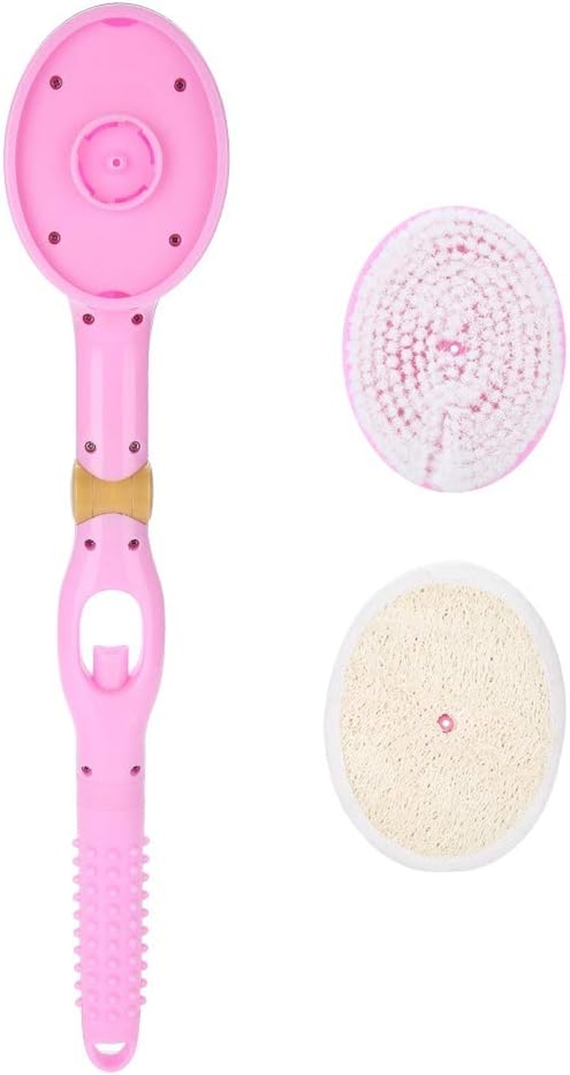 Long Handle Bath Brush with Back Scrubber + Loofah Rub Sponge Back Skin Massaging Shower Tool,Material PP image number 1