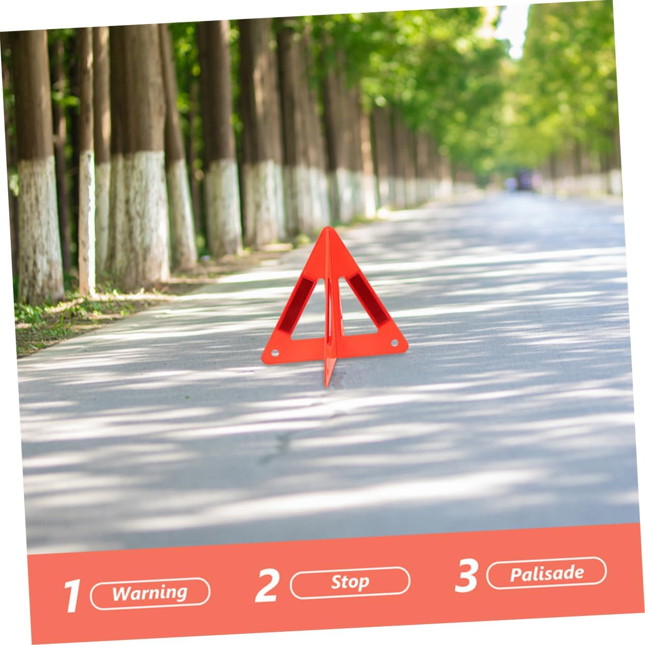 Hohopeti 3Pcs Foldable Emergency Triangles Vehicle Accessories Roadside Reflective Warning Signs Road Safety Kit for Breakdown and Parking Safety