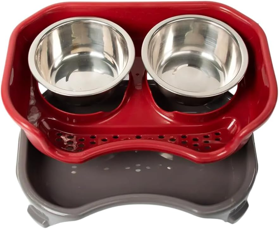 Pet Bowls, Mess-Proof, Elevated, No Spill, Non-Tip, Pet Accessary, Raised Stainless Steel Food & Water Pet Bowls,Stand Feeder Set for Cats and Puppy image number 2