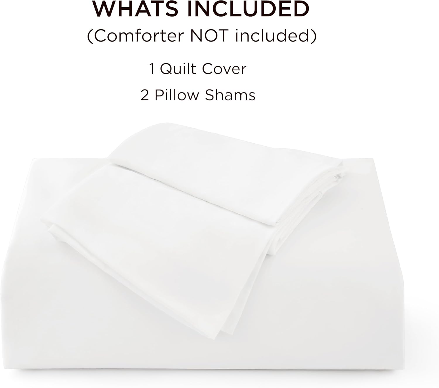 Bedsure Silky Cooling Queen Quilt Cover Set - Lightweight 100% Rayon Derived from Bamboo Doona Cover Queen for Hot Sleepers, Breathable & Moisture-Wicking Bedding Set, White image number 2