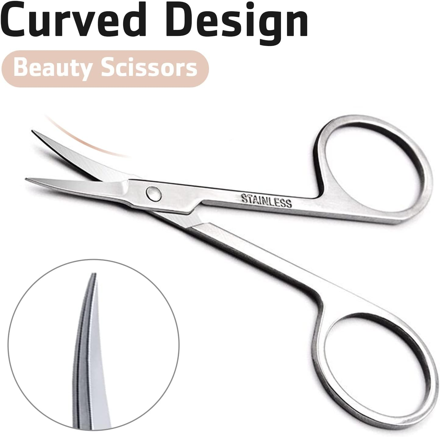 Sularpek 1 Pcs Cuticle Nail Scissors, Beauty Scissors, Professional Stainless Steel Nail Scissors, Professional Multi-Purpose, for Nails, Nose Hair, Eyebrow, Moustache image number 3