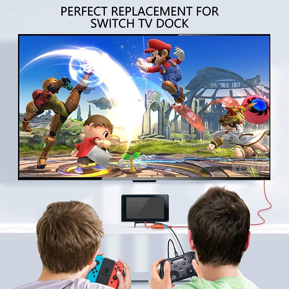 GOPALA Switch Dock, 4K@60Hz HDMI Switch Docking Station Portable TV Dock for Nintendo Switch Charging Dok, Type C to HDMI TV Adapter for Nintendo Switch Macbook Pro Air Sam-Sung Dex-Red image number 1