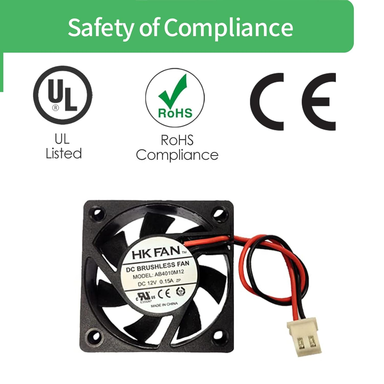 2Packs 40Mm X 40Mm X 10Mm 4010 12V 0.15A Brushless DC Cooling Fan 2Pin