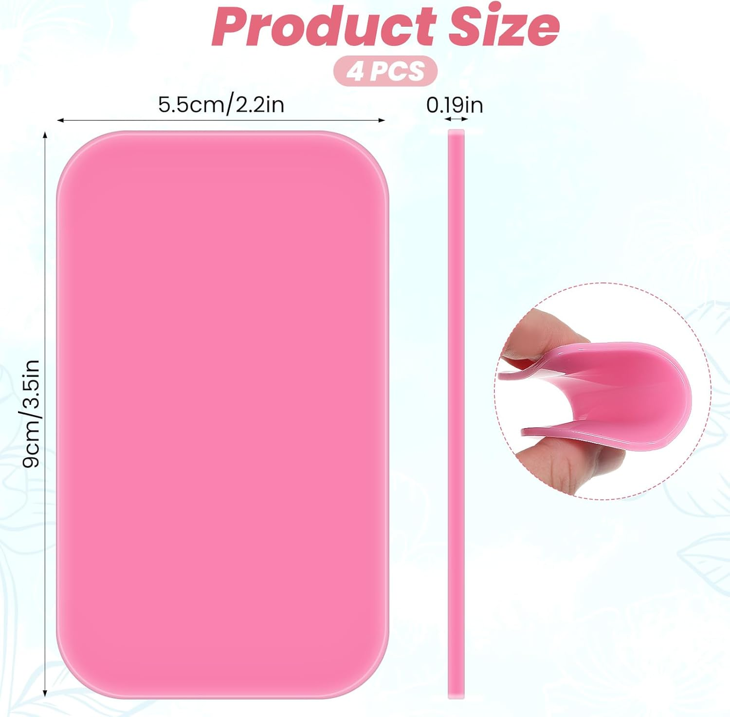 4PCS Silicone Lash Pad Silicone False Eyelash Holder Pads Rectangle Silicones Eyelash Extension Pad Lashes Grafting Gasket Pallet Eyelashes Extension Holder for Women and Lash Extensions Supplies Tool image number 2