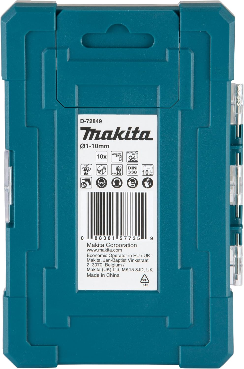 Makita D-72849 HSS TIN Drill Bit Eco Set 10 Piece image number 5